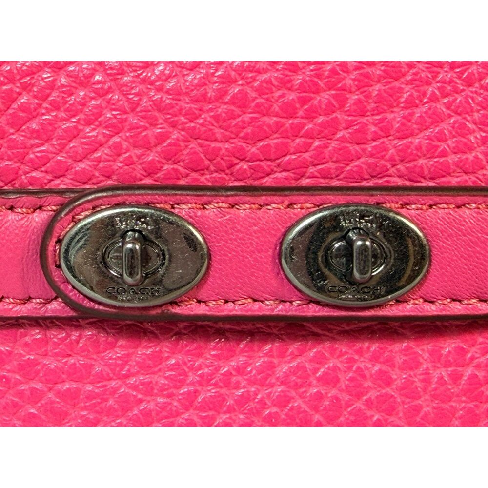 Coach Hot Pink Pebbled Leather Crossbody Satchel - Picture 9 of 15